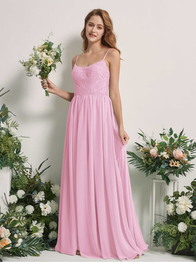 Carlyna Verna A-Line Candy Pink Beaded Bridesmaid Dress Maxi Sleeveless Sweetheart Dress #color_candy-pink