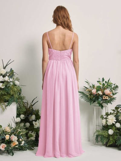 Carlyna Verna A-Line Candy Pink Beaded Bridesmaid Dress Maxi Sleeveless Sweetheart Dress #color_candy-pink