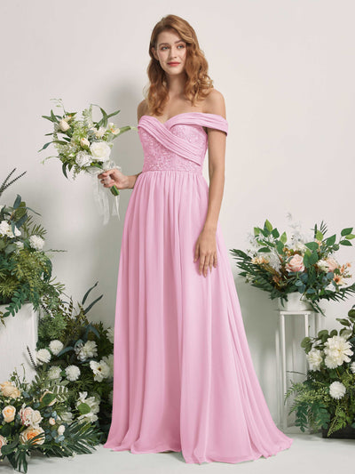 Carlyna Leona A-Line Candy Pink Embroidered Bridesmaid Dress Maxi Sleeveless Sweetheart Dress #color_candy-pink