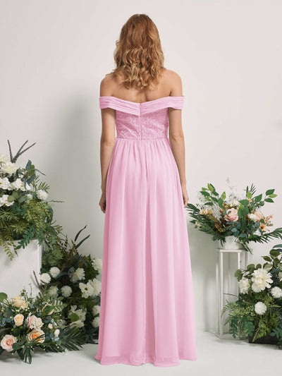 Carlyna Leona A-Line Candy Pink Embroidered Bridesmaid Dress Maxi Sleeveless Sweetheart Dress #color_candy-pink