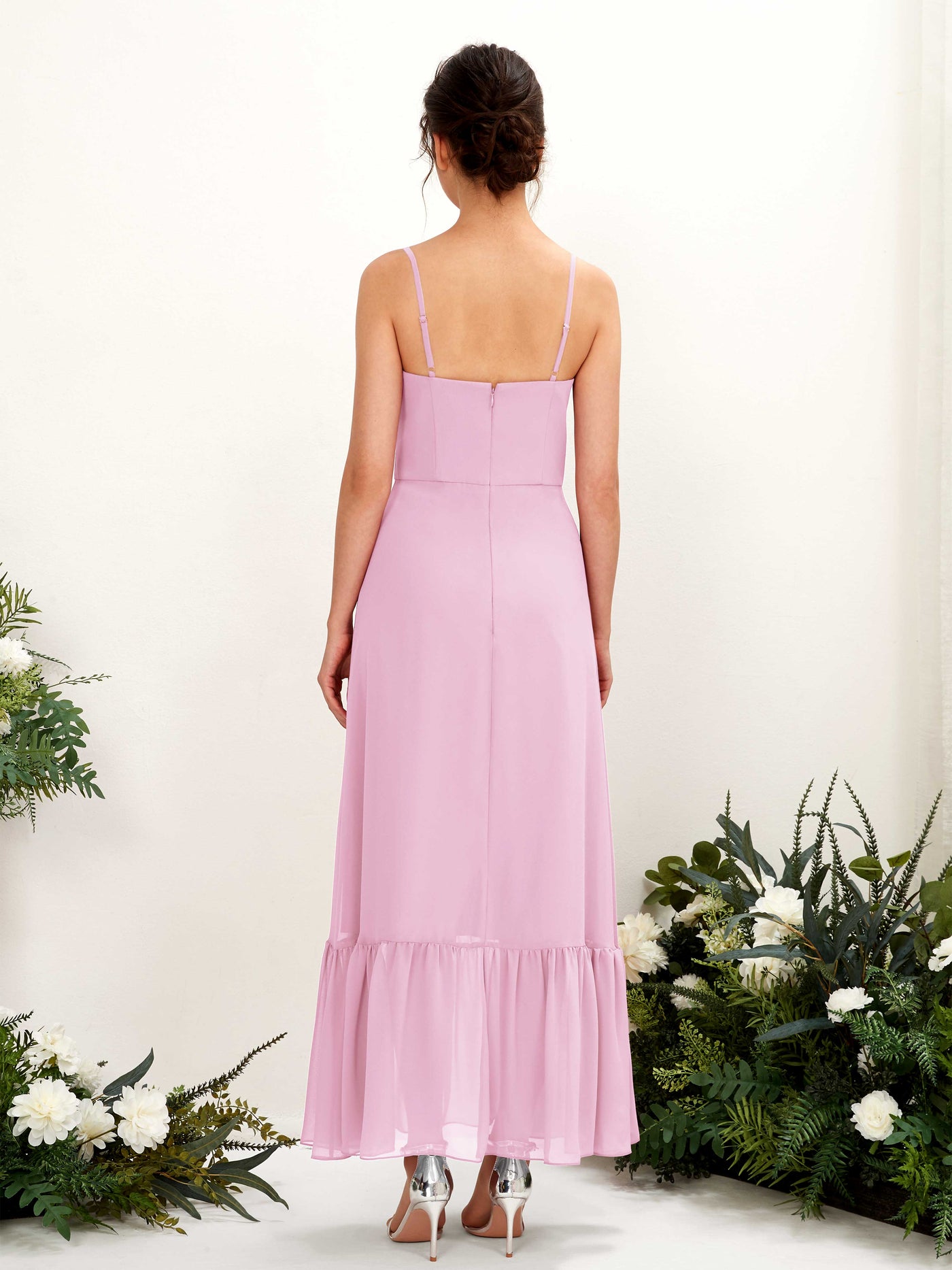 Spaghetti-straps Sweetheart Sleeveless Chiffon Bridesmaid Dress - Candy Pink (81223039)#color_candy-pink