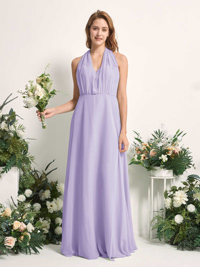 Carlyna Carolyn Convertible Lilac Bridesmaid Dress Maxi Sleeveless Sweetheart Dress Front View #color_lilac