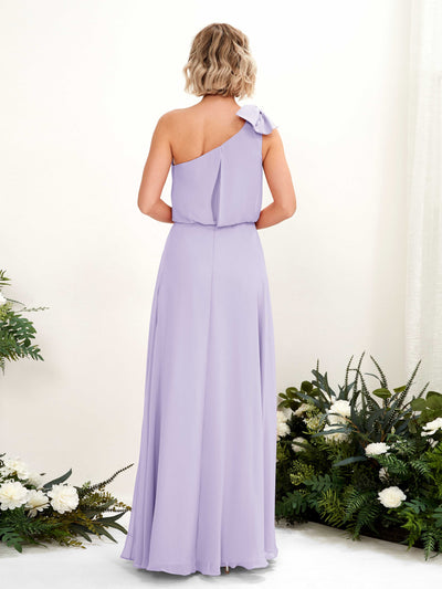 Carlyna Laurel A-Line Lilac Bridesmaid Dress Maxi Sleeveless One Shoulder Dress #color_lilac