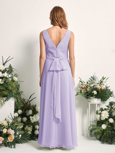 Carlyna June A-Line Lilac Bridesmaid Dress Maxi Sleeveless V-Neck Dress #color_lilac