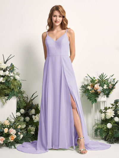 Carlyna Marcia A-Line Lilac Bridesmaid Dress Maxi Sleeveless V-Neck Dress #color_lilac