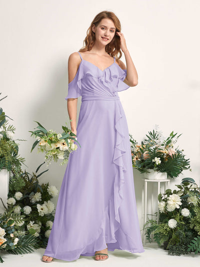 Carlyna Yvette A-Line Lilac Bridesmaid Dress Maxi Sleeveless V-Neck Dress #color_lilac
