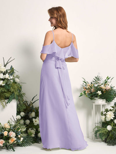 Carlyna Yvette A-Line Lilac Bridesmaid Dress Maxi Sleeveless V-Neck Dress #color_lilac