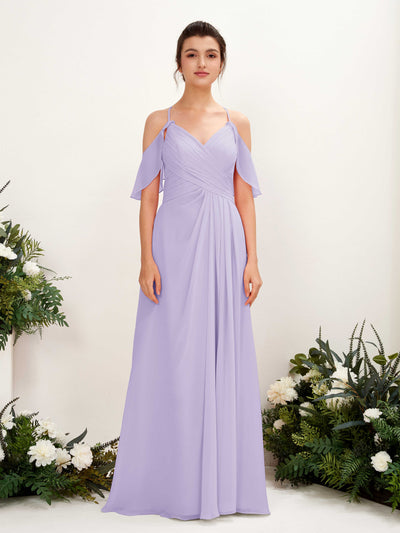 Carlyna Orlane A-Line Lilac Bridesmaid Dress Maxi Sleeveless V-Neck Dress #color_lilac