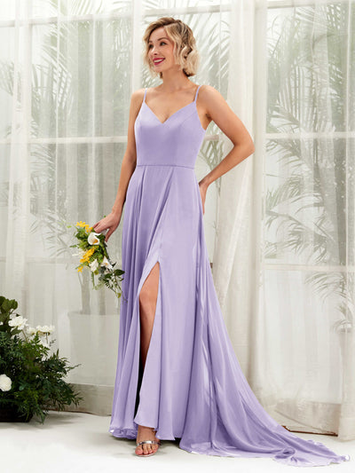 Carlyna Mana A-Line Lilac Bridesmaid Dress Maxi Sleeveless V-Neck Dress #color_lilac