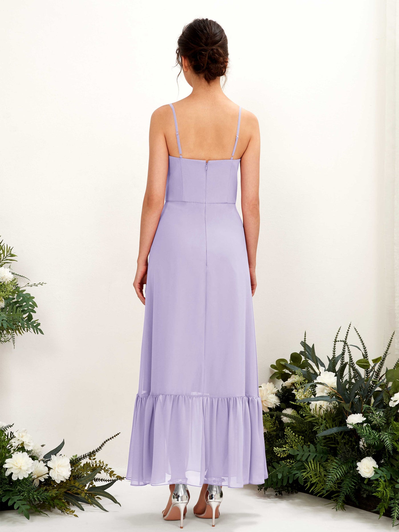 Spaghetti-straps Sweetheart Sleeveless Chiffon Bridesmaid Dress - Lilac (81223014)#color_lilac