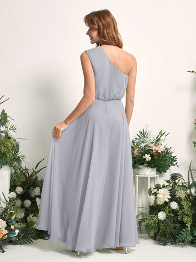 Carlyna Cecily A-Line Dusty Lavender Bridesmaid Dress Maxi Sleeveless One Shoulder Dress Back View #color_dusty-lavender