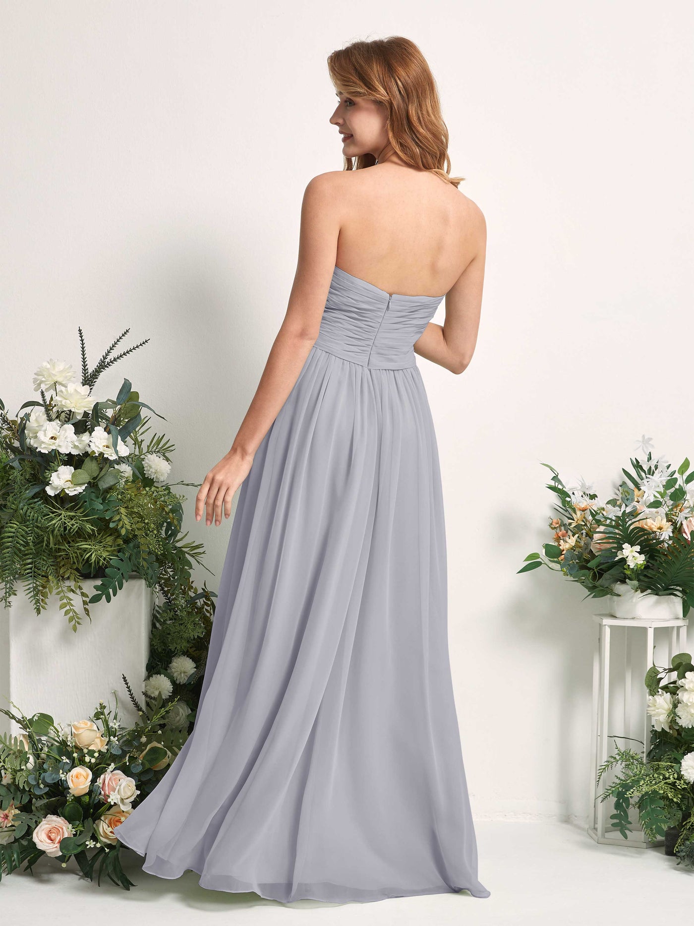 Bridesmaid Dress A-line Chiffon Sweetheart Full Length Sleeveless Wedding Party Dress - Dusty Lavender (81226903)#color_dusty-lavender