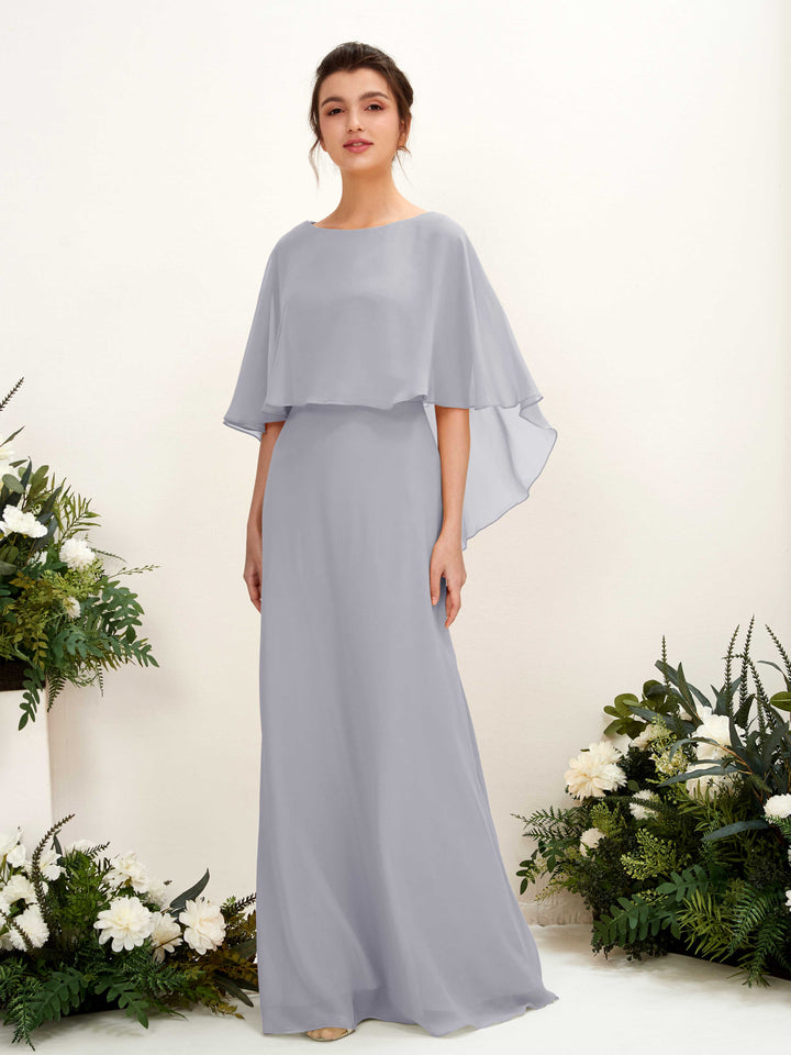 A-line Bateau Sleeveless Chiffon Bridesmaid Dress - Dusty Lavender (81222003)