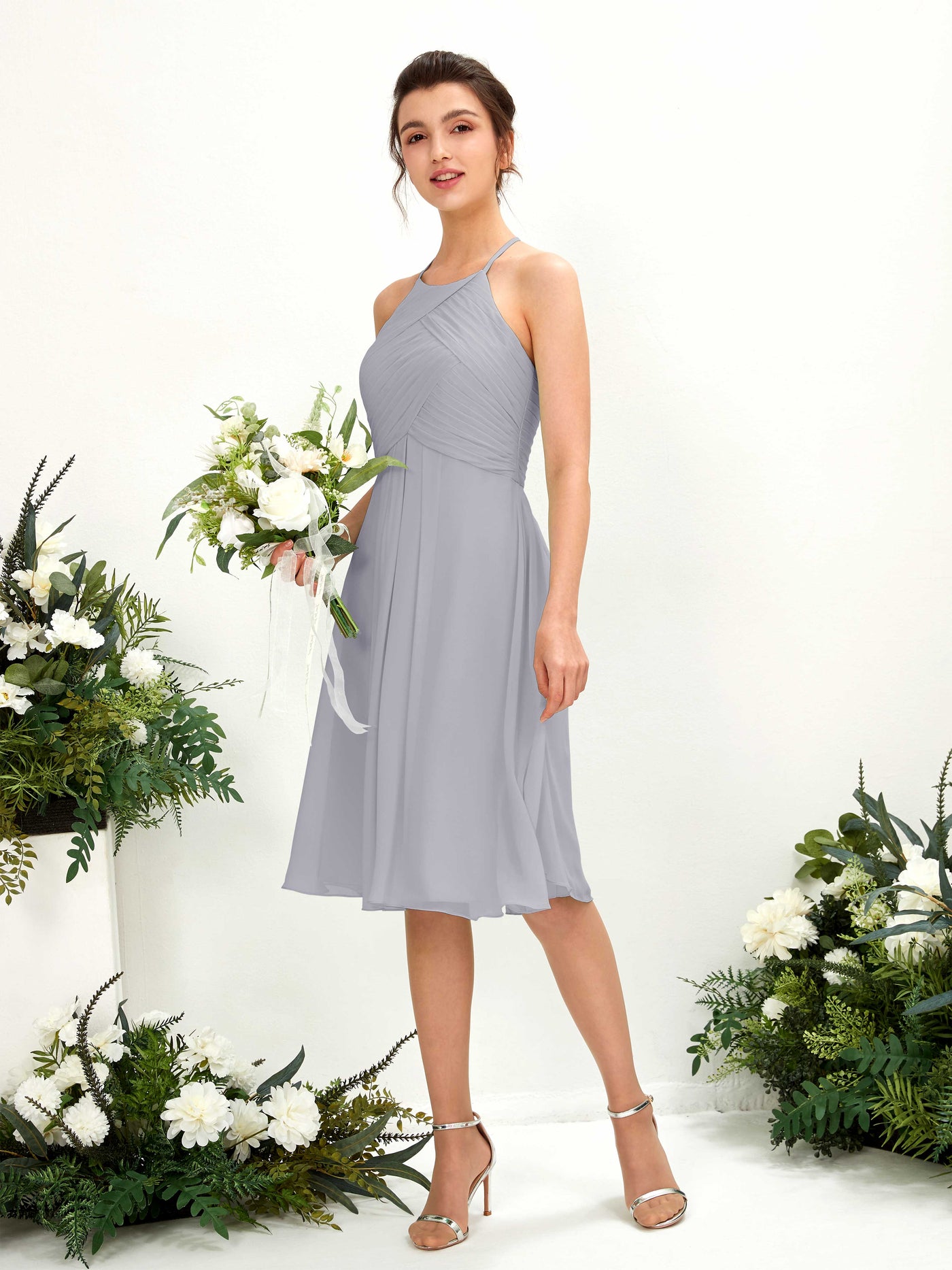 A-line Halter Sleeveless Chiffon Bridesmaid Dress - Dusty Lavender (81220403)#color_dusty-lavender