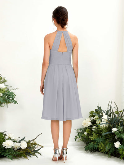 Carlyna Davina A-Line Dusty Lavender Bridesmaid Dress Knee-Length Sleeveless Round Neck Dress Back View #color_dusty-lavender