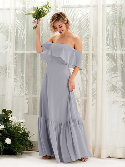 Carlyna Joie A-Line Dusty Lavender Bridesmaid Dress Maxi Sleeveless Off the Shoulder Dress #color_dusty-lavender