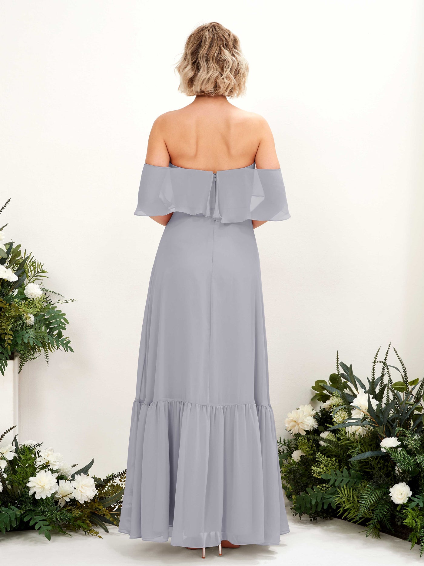 A-line Off Shoulder Chiffon Bridesmaid Dress - Dusty Lavender (81224503)#color_dusty-lavender