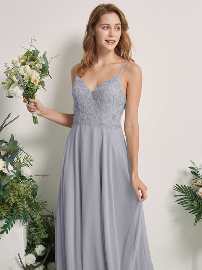 Carlyna Gail A-Line Dusty Lavender Beaded Bridesmaid Dress Maxi Sleeveless V-Neck Dress Side View 2 #color_dusty-lavender