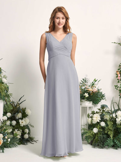 Carlyna June A-Line Dusty Lavender Bridesmaid Dress Maxi Sleeveless V-Neck Dress #color_dusty-lavender