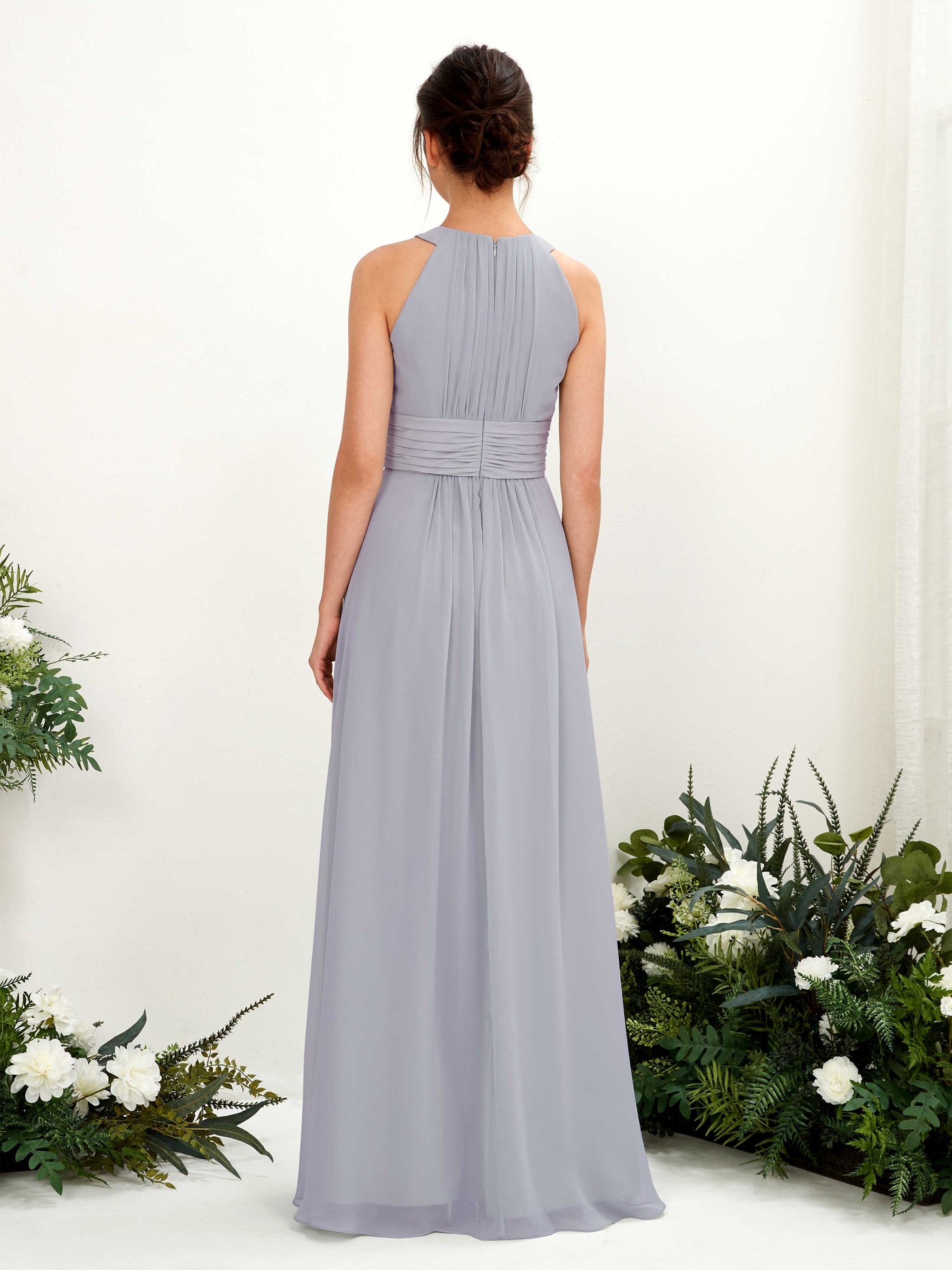 A-line Round Sleeveless Chiffon Bridesmaid Dress - Dusty Lavender (81221503)#color_dusty-lavender