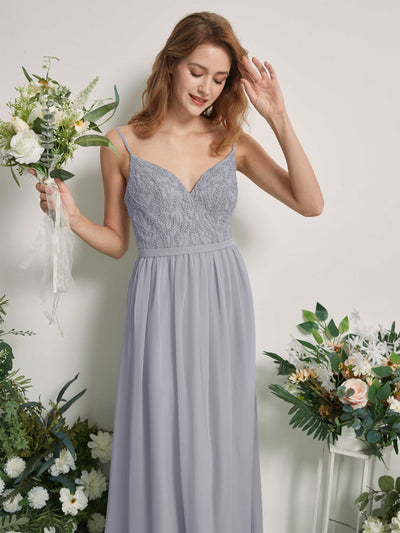 Carlyna Alexandra A-Line Dusty Lavender Beaded Bridesmaid Dress Maxi Sleeveless V-Neck Dress Side View 2 #color_dusty-lavender