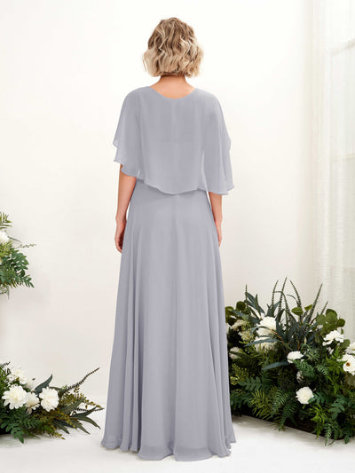 Carlyna Winnie A-Line Dusty Lavender Bridesmaid Dress Maxi Short Sleeve V-Neck Dress #color_dusty-lavender