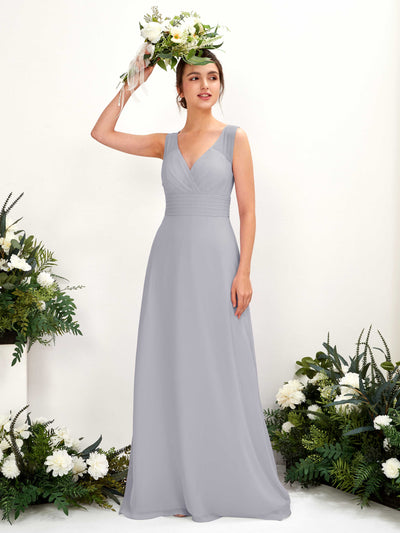 Carlyna Karen A-Line Dusty Lavender Bridesmaid Dress Maxi Sleeveless V-Neck Dress #color_dusty-lavender