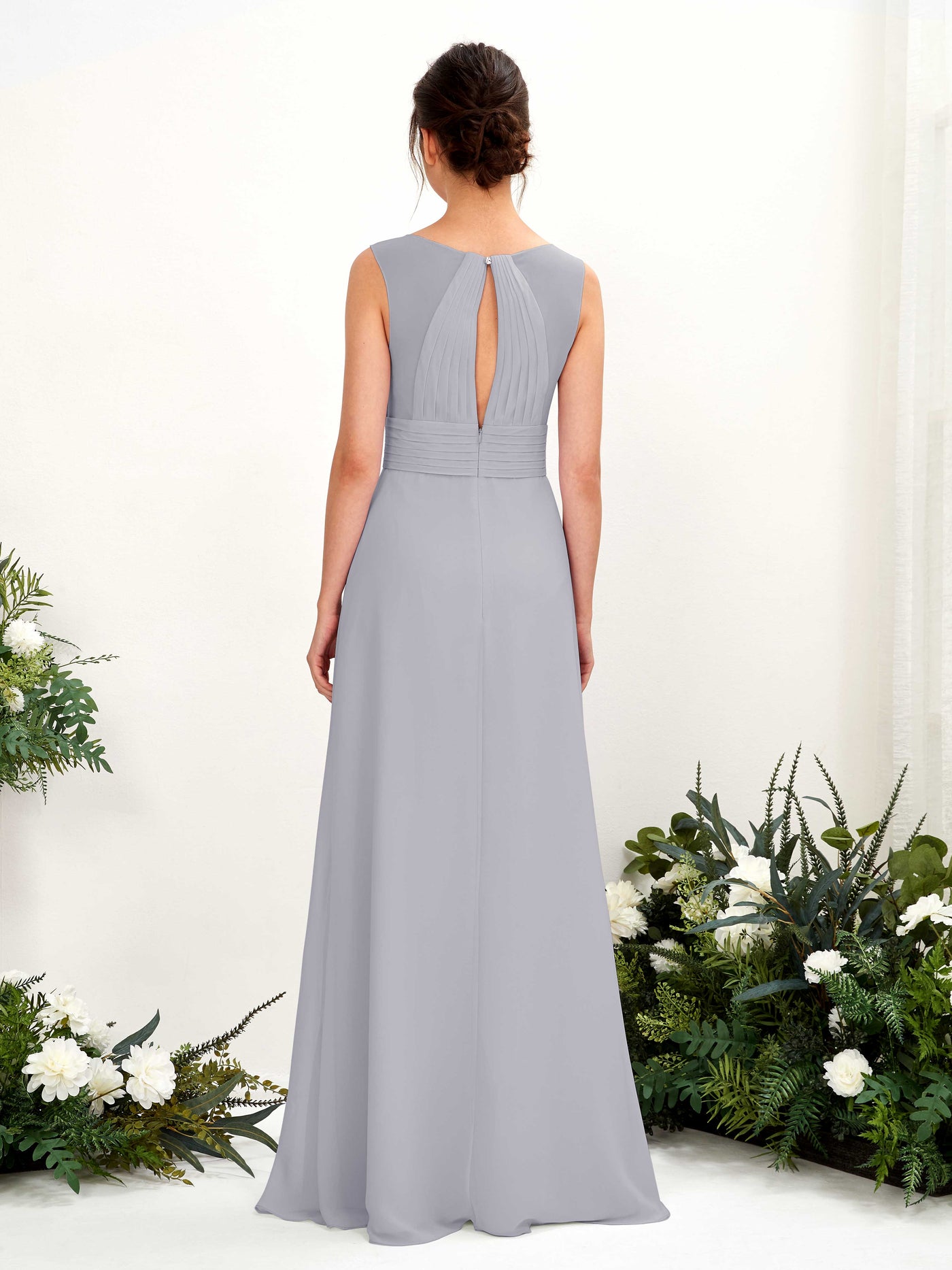 A-line V-neck Sleeveless Chiffon Bridesmaid Dress - Dusty Lavender (81220903)#color_dusty-lavender