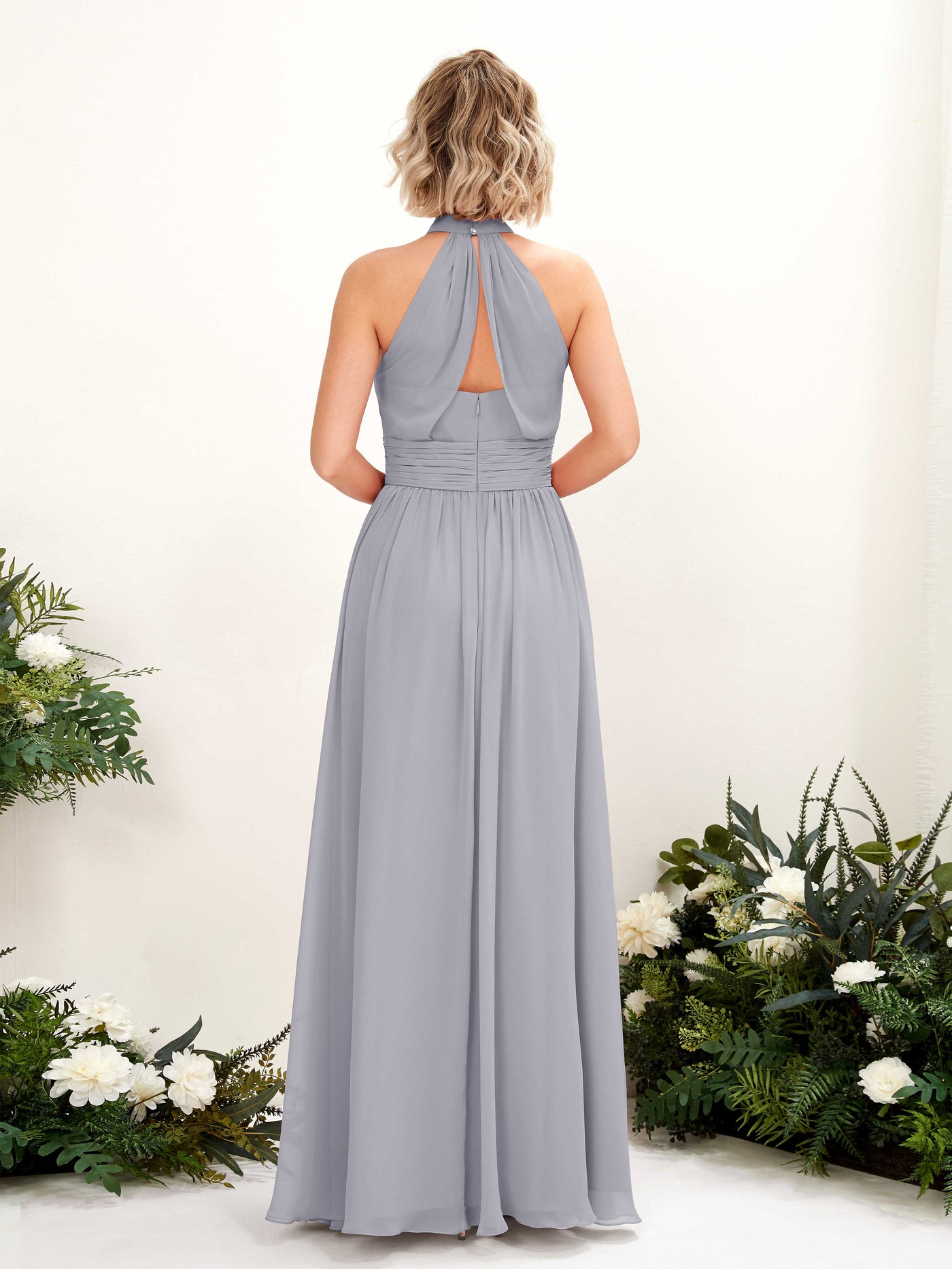 Ball Gown Halter Sleeveless Chiffon Bridesmaid Dress - Dusty Lavender (81225303)#color_dusty-lavender