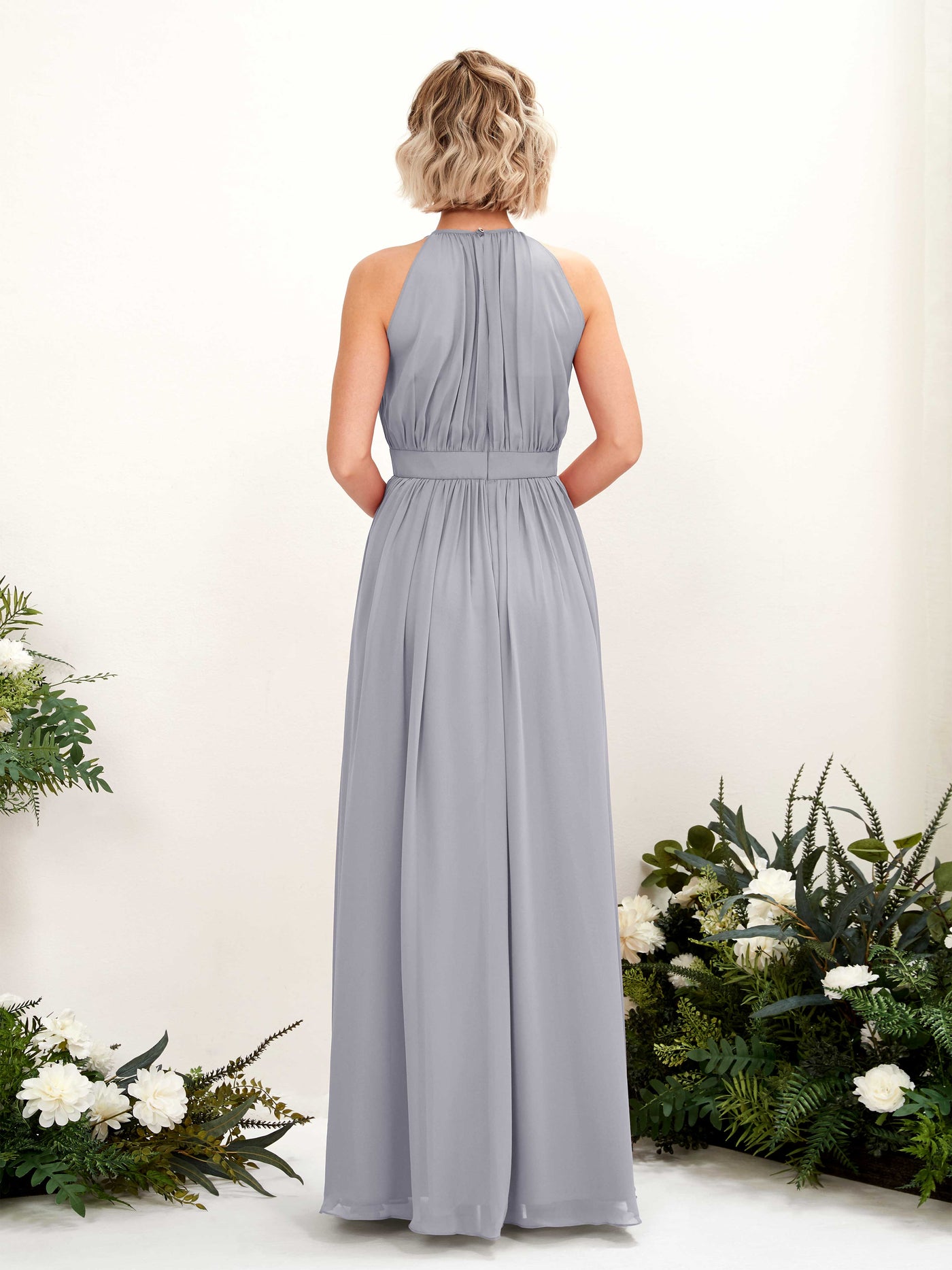 Halter Sleeveless Chiffon Bridesmaid Dress - Dusty Lavender (81223103)#color_dusty-lavender