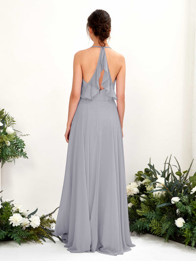 Carlyna Launo A-Line Dusty Lavender Bridesmaid Dress Maxi Sleeveless V-Neck Dress #color_dusty-lavender