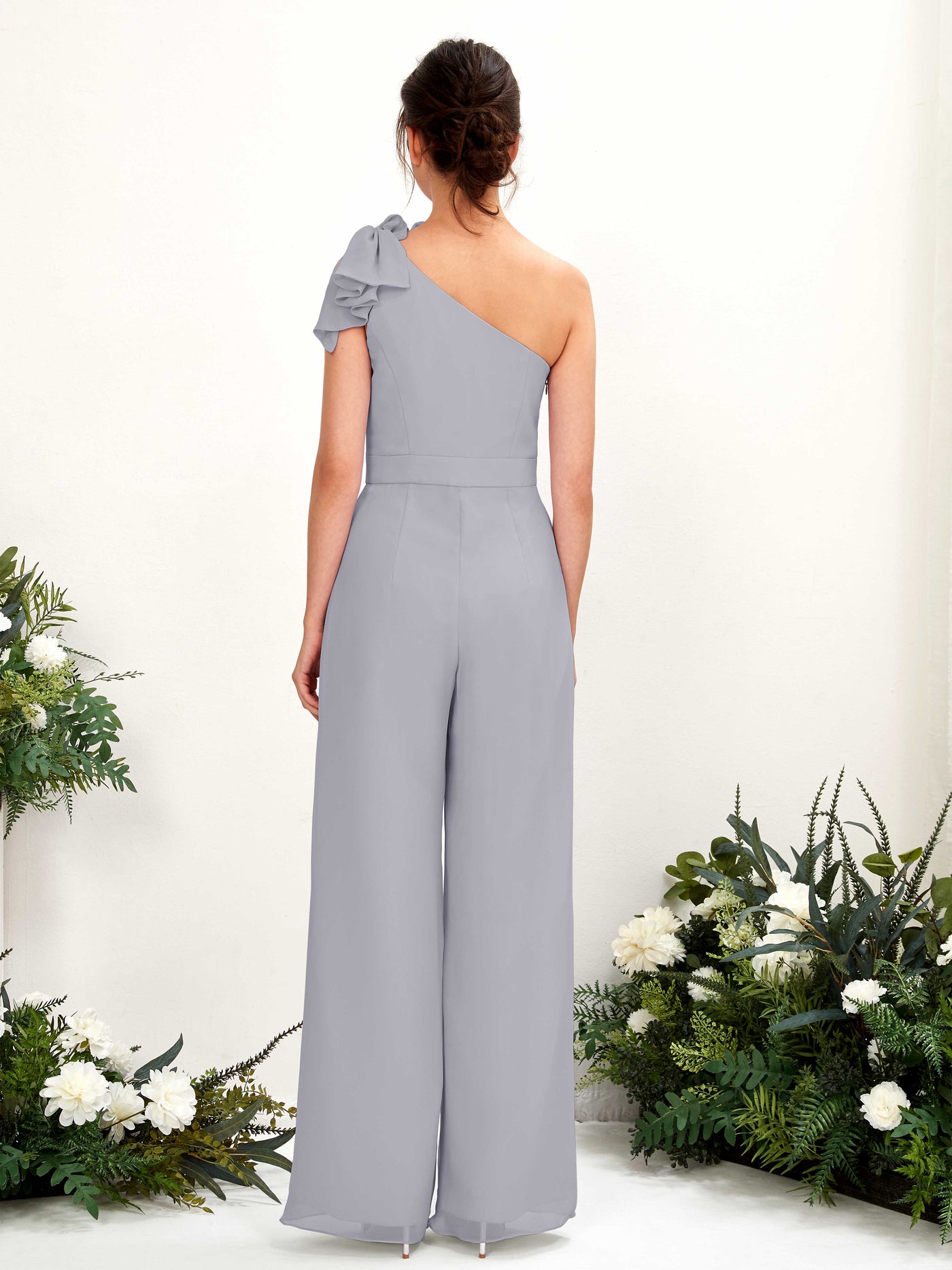 One Shoulder Sleeveless Chiffon Bridesmaid Wide-Leg Jumpsuit - Dusty Lavender (81220803)#color_dusty-lavender