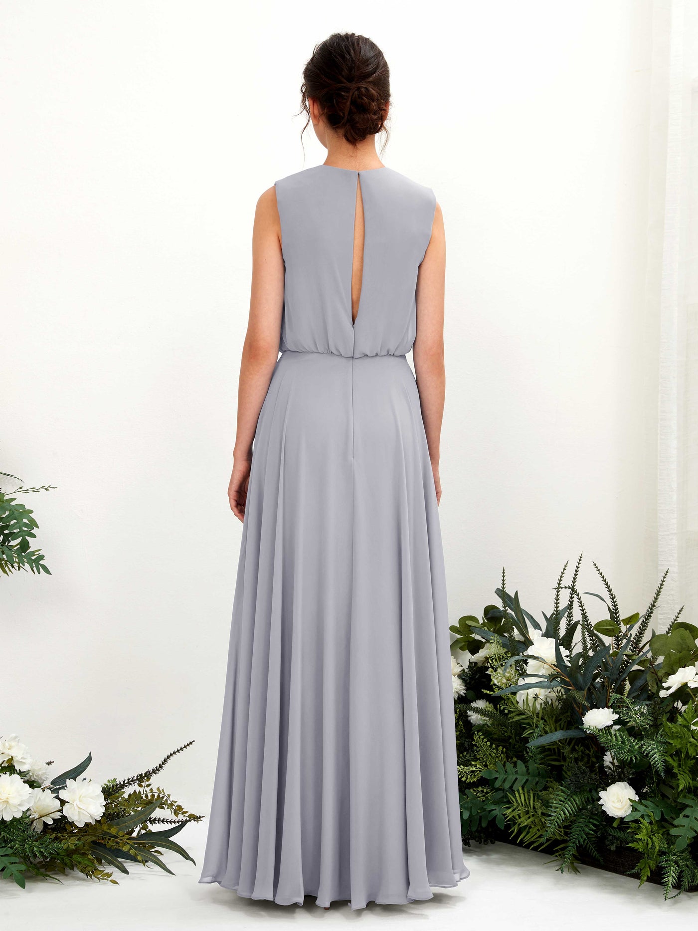 Round Sleeveless Chiffon Bridesmaid Dress - Dusty Lavender (81222803)#color_dusty-lavender