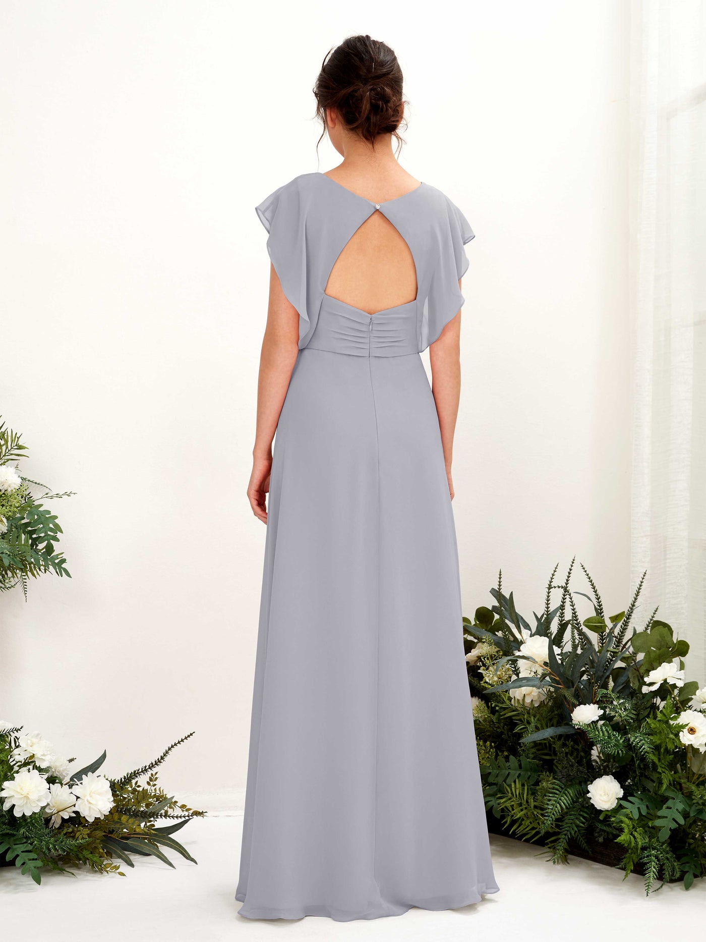 V-neck Cap Sleeves Bridesmaid Dress - Dusty Lavender (81225603)#color_dusty-lavender
