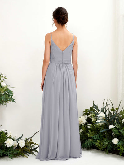 Carlyna Dira A-Line Dusty Lavender Bridesmaid Dress Maxi Sleeveless V-Neck Dress Back View #color_dusty-lavender