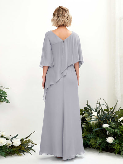 Carlyna Violaine A-Line Dusty Lavender Bridesmaid Dress Maxi Three Quarter Sleeve V-Neck Dress #color_dusty-lavender