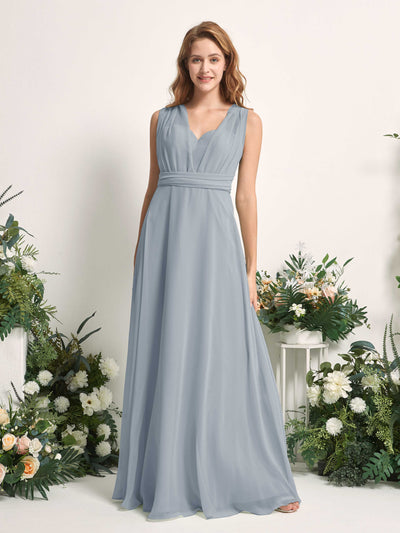 Carlyna Carolyn Convertible Dusty Blue-Upgrade Bridesmaid Dress Maxi Sleeveless Sweetheart Dress Side View 3 #color_dusty-blue-upgrade