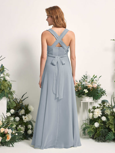 Carlyna Carolyn Convertible Dusty Blue-Upgrade Bridesmaid Dress Maxi Sleeveless Sweetheart Dress Side View 4 #color_dusty-blue-upgrade