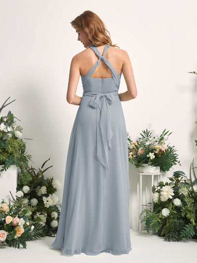 Carlyna Carolyn Convertible Dusty Blue-Upgrade Bridesmaid Dress Maxi Sleeveless Sweetheart Dress Back View #color_dusty-blue-upgrade