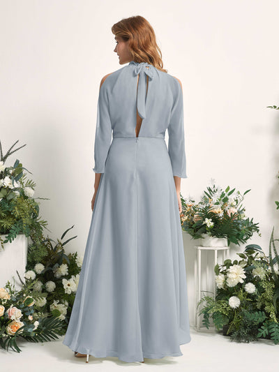 Carlyna Maxine A-Line Dusty Blue-Upgrade Bridesmaid Dress Maxi Sleeveless Round Neck Dress #color_dusty-blue-upgrade