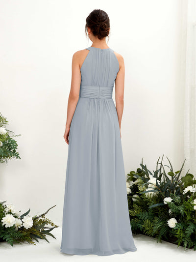 Carlyna Noelle A-Line Dusty Blue-Upgrade Bridesmaid Dress Maxi Sleeveless Round Neck Dress #color_dusty-blue-upgrade