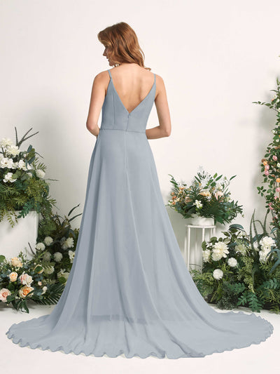 Carlyna Marcia A-Line Dusty Blue-Upgrade Bridesmaid Dress Maxi Sleeveless V-Neck Dress #color_dusty-blue-upgrade
