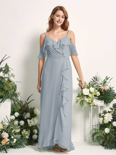 Carlyna Yvette A-Line Dusty Blue-Upgrade Bridesmaid Dress Maxi Sleeveless V-Neck Dress #color_dusty-blue-upgrade