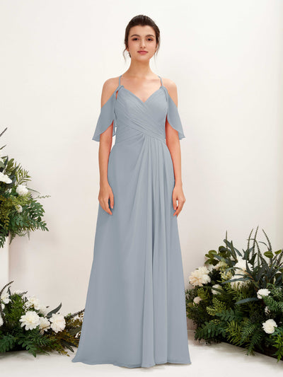 Carlyna Orlane A-Line Dusty Blue-Upgrade Bridesmaid Dress Maxi Sleeveless V-Neck Dress #color_dusty-blue-upgrade