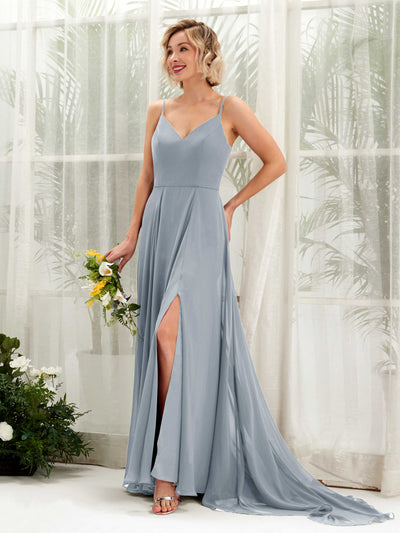 Carlyna Mana A-Line Dusty Blue-Upgrade Bridesmaid Dress Maxi Sleeveless V-Neck Dress #color_dusty-blue-upgrade