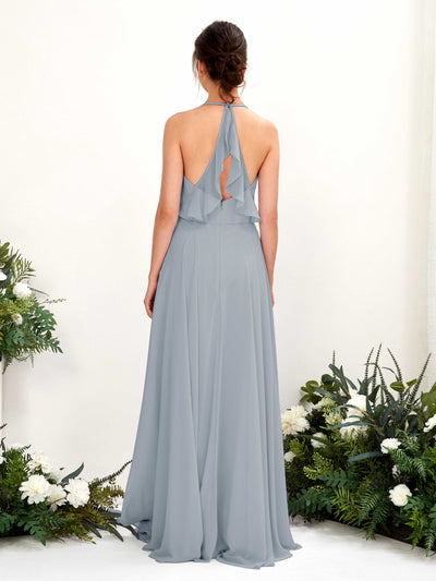 Carlyna Launo A-Line Dusty Blue-Upgrade Bridesmaid Dress Maxi Sleeveless V-Neck Dress #color_dusty-blue-upgrade