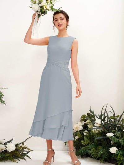 Carlyna Raina Mermaid Dusty Blue-Upgrade Bridesmaid Dress Midi Sleeveless Round Neck Dress #color_dusty-blue-upgrade
