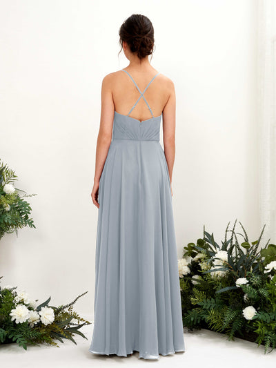 Carlyna Naura A-Line Dusty Blue-Upgrade Bridesmaid Dress Maxi Sleeveless V-Neck Dress #color_dusty-blue-upgrade