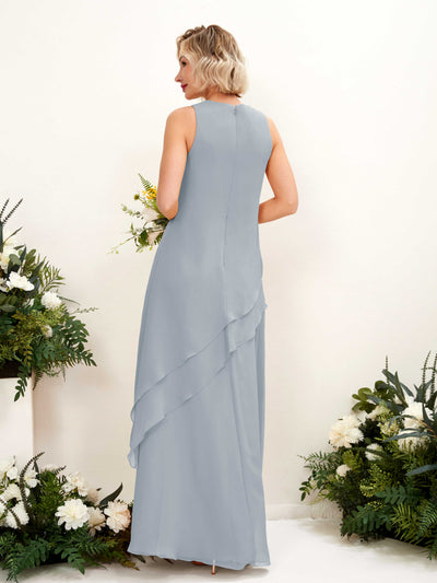 Carlyna Finna Sheath Dusty Blue-Upgrade Bridesmaid Dress Maxi Sleeveless Round Neck Dress Back View #color_dusty-blue-upgrade