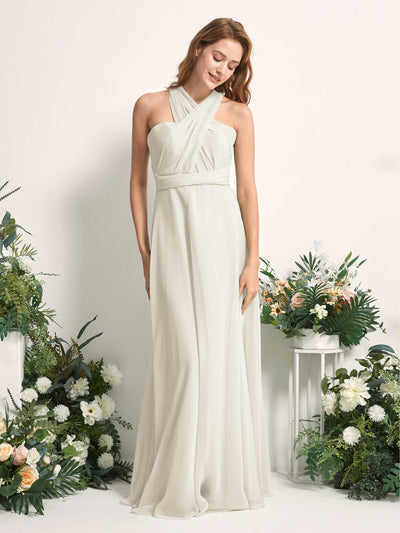 Carlyna Carolyn Convertible Ivory Bridesmaid Dress Maxi Sleeveless Sweetheart Dress Side View 5 #color_ivory